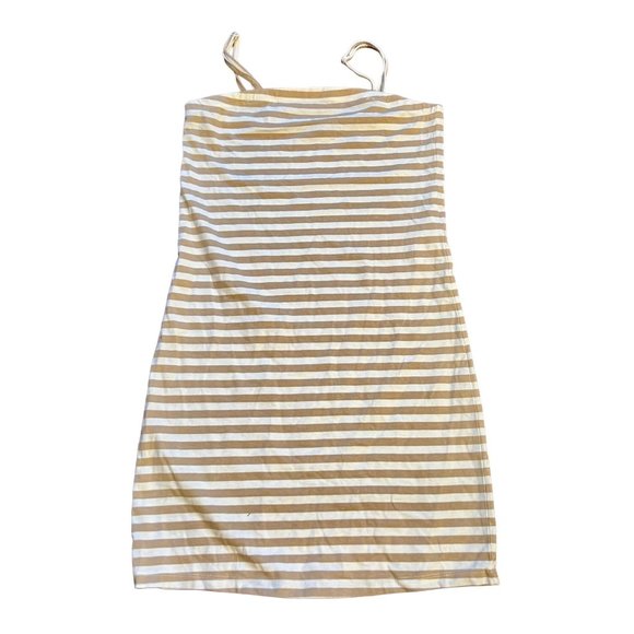 Vero Moda Tan White Striped Sleeveless Mini Dress Women's Size Small S - Picture 6 of 6
